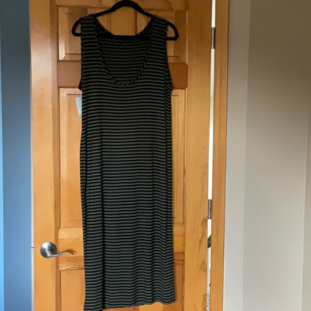 Olive and black striped sun dress❤️💕